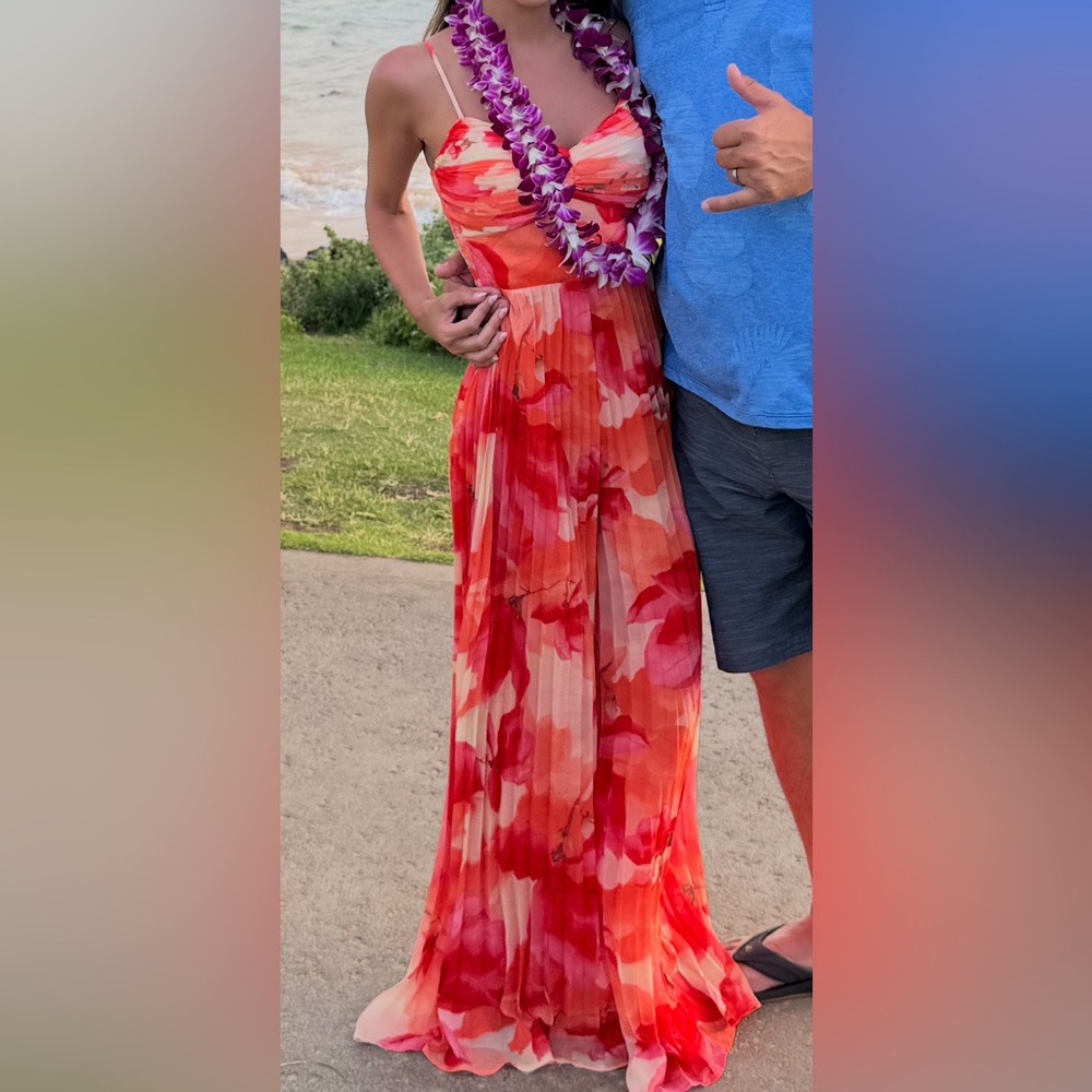 Floral Orange Jumpsuit